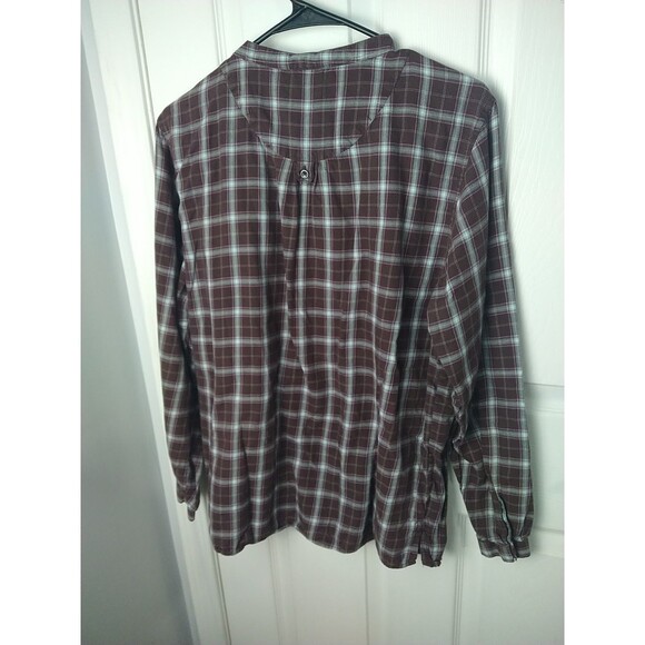 L.L. Bean Woman L Brown Plaid LS Button Front Pleated Side Slit  Shirt Casual - Picture 8 of 8
